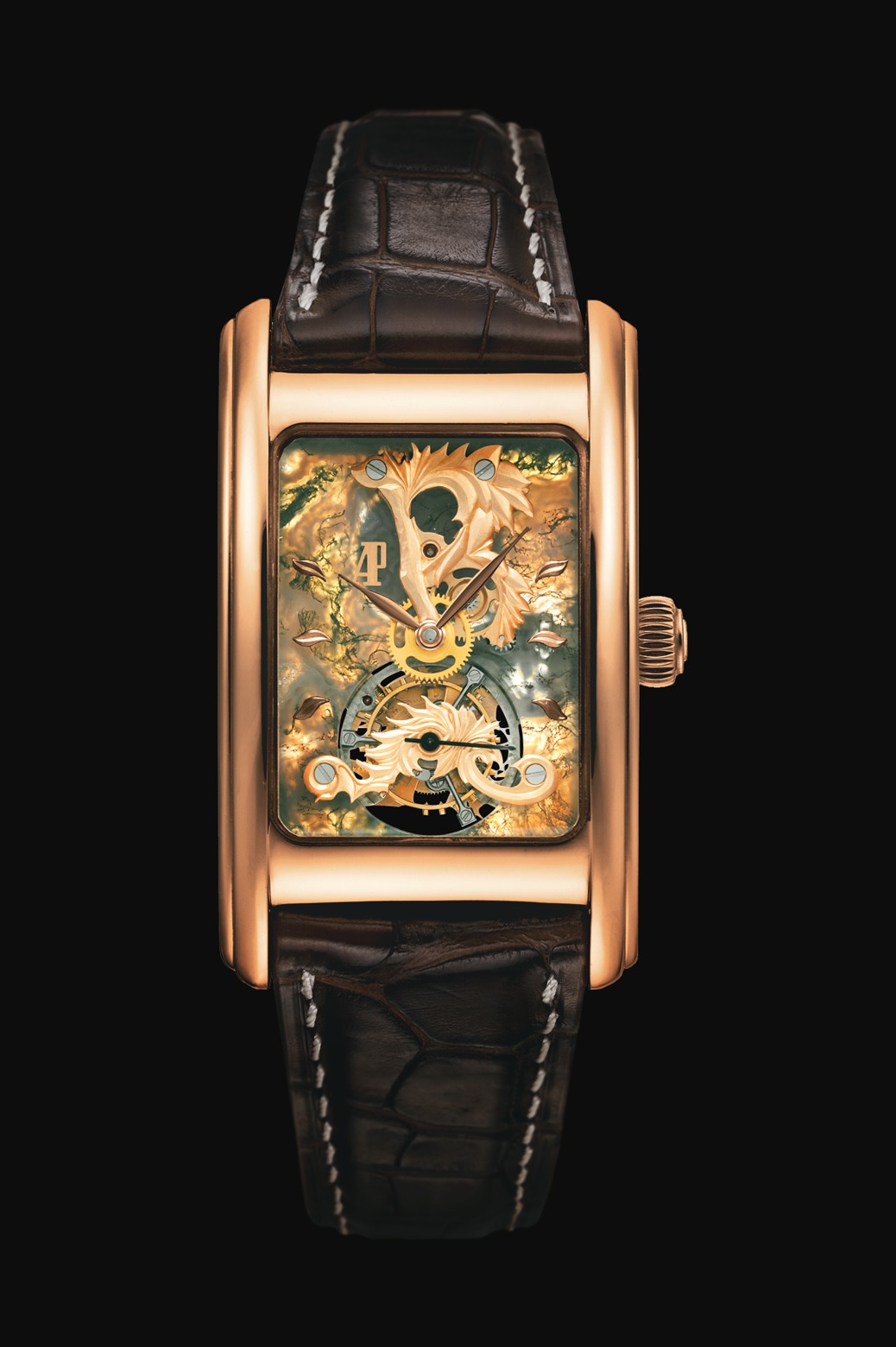 Audemars Piguet Edward Piguet Tourbillon Moss Agate Pink Gold watch REF: 26049OR.OO.D088CR.01